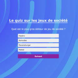 Screenshot du quizz en question